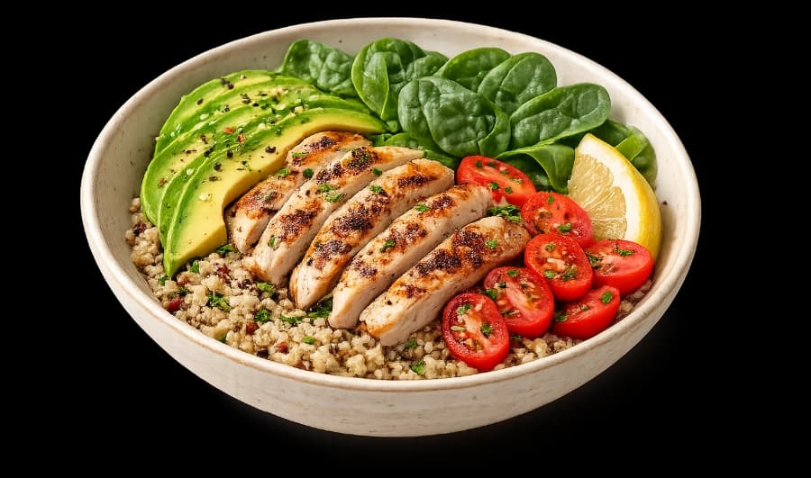 Bowl de pollo con quinoa